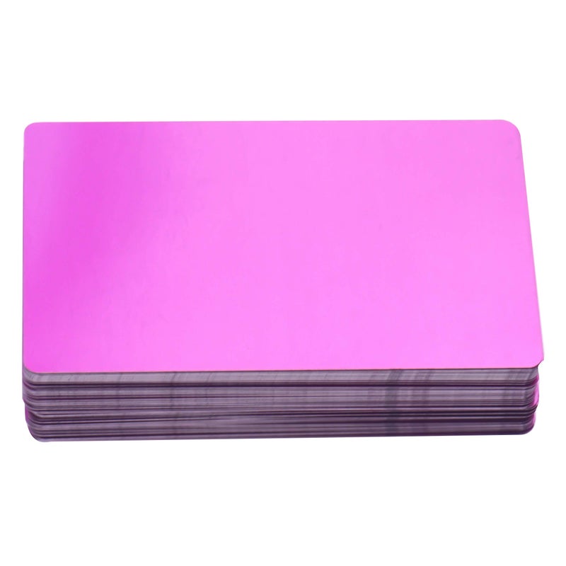 RXBC2011 بطاقات عمل معدنية فارغة RXBC2011 نقش بالليزر ألومنيوم بنفسجي عبوة من 100 - Image 2